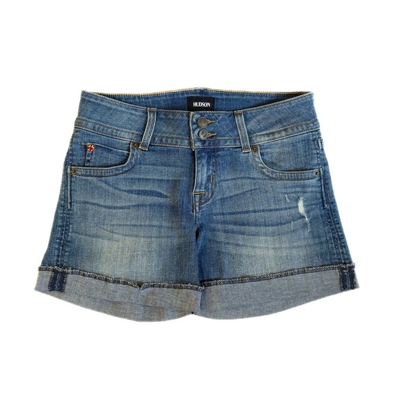 Hudson Women's Ruby Cuffed Mid-Thigh Denim Shorts ❤️ 25 - Picture 2 of 7